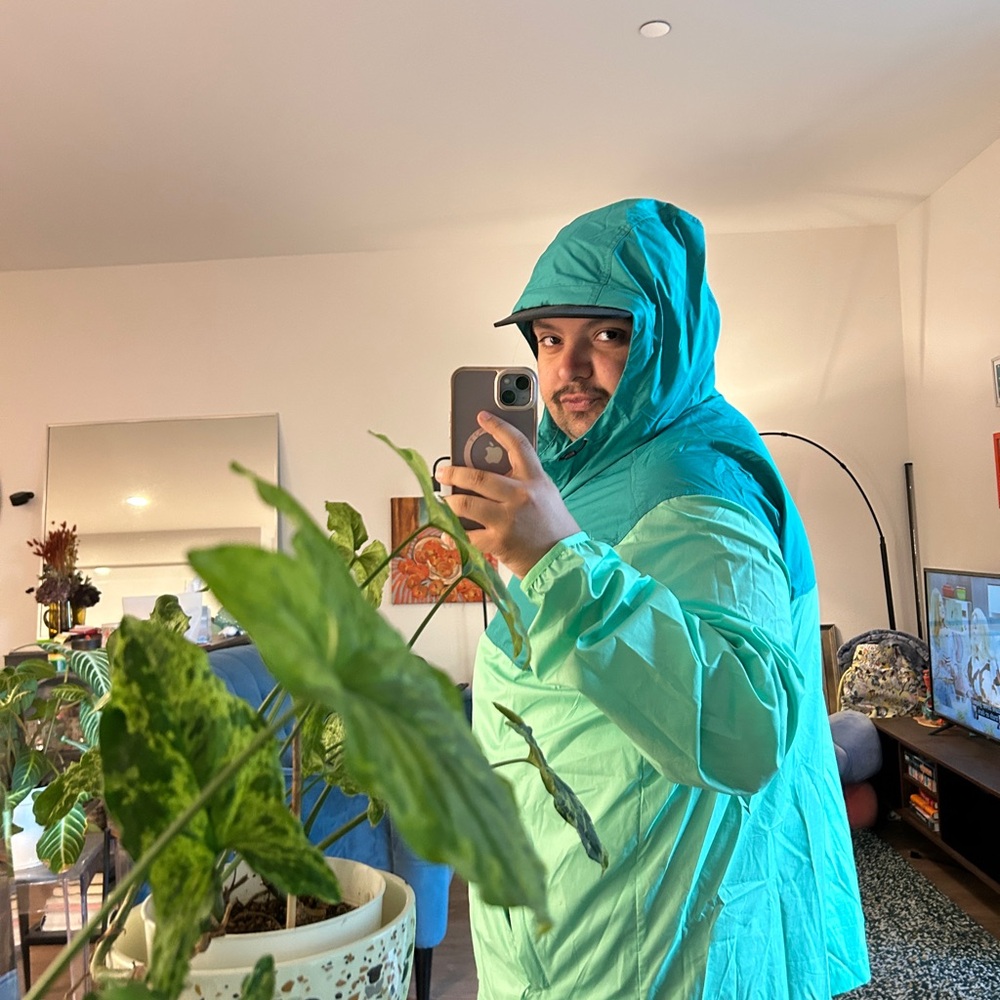 The North Face Men's Teal and Mint Windbreaker